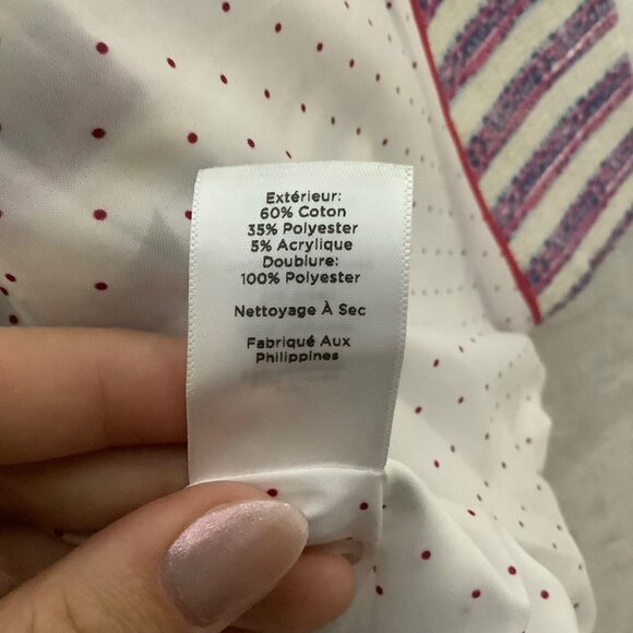 Talbots Striped Tweed Cotton Blend Jacket Blazer Women Size 16 Pockets Lined - Picture 5 of 7